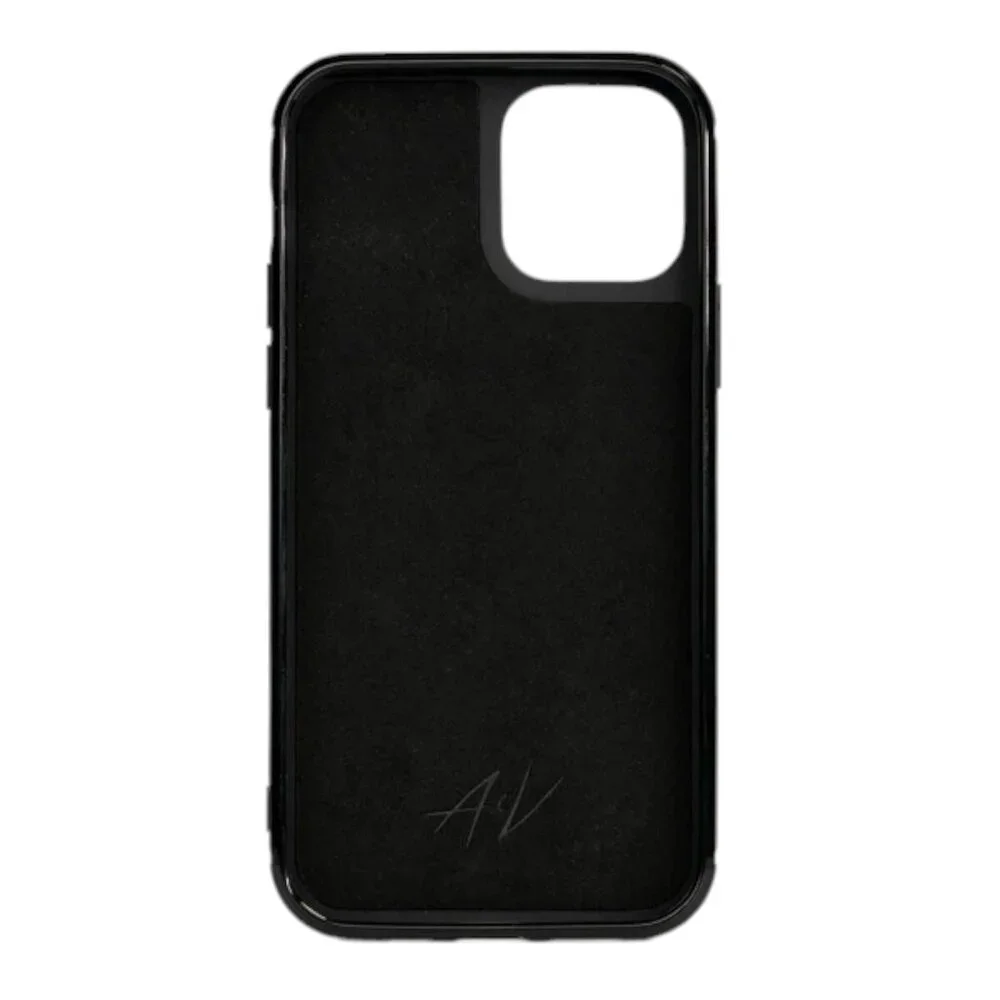 Handcrafted iPhone 12 Pro Max Case - Premium Alligator - Black Shiny